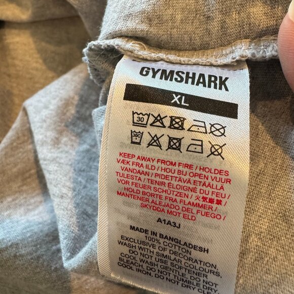 Gymshark T-Shirt Men’s XL Gray Short Sleeve Performance Logo Cotton - Picture 6 of 6